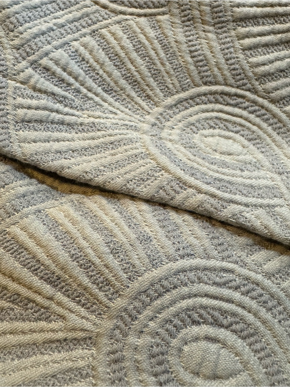Pair of Peacock Alley Matelassé Standard Shams - Gray and Ivory swirl